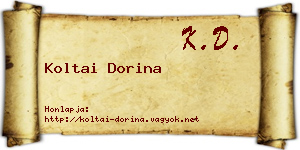 Koltai Dorina névjegykártya